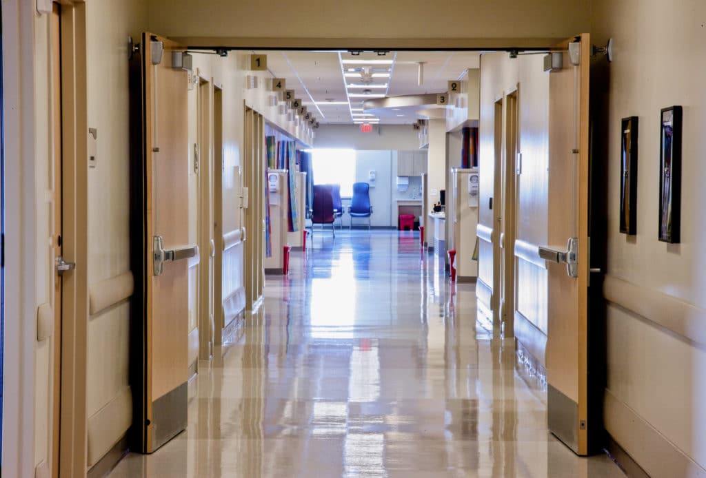 Hospital hallway doors